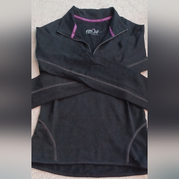 Black cotton quarter-zip pullover - Picture 5 of 5